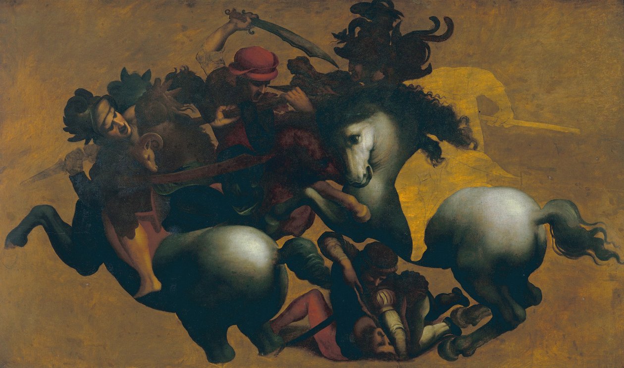 Bitva u Anghiari, kolem roku 1560 od Leonardo da after Vinci