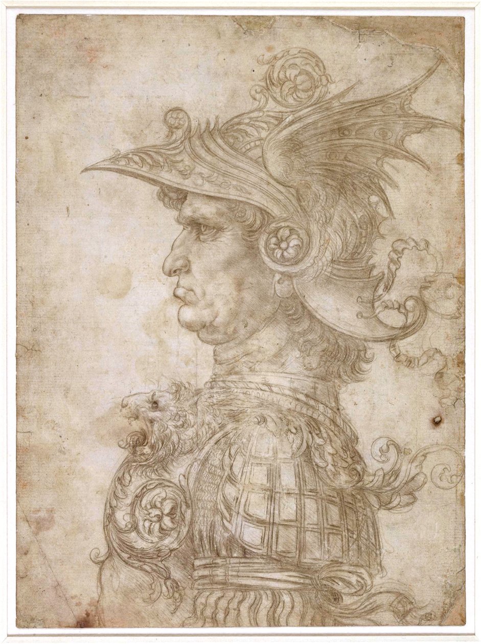 Busta válečníka od Leonardo da Vinci