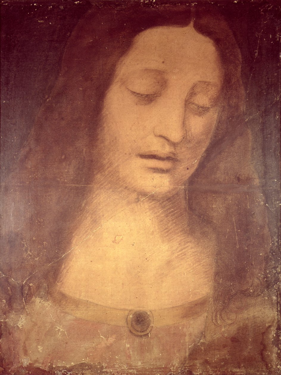 Hlava Krista (tužka a mytí) od Leonardo da Vinci