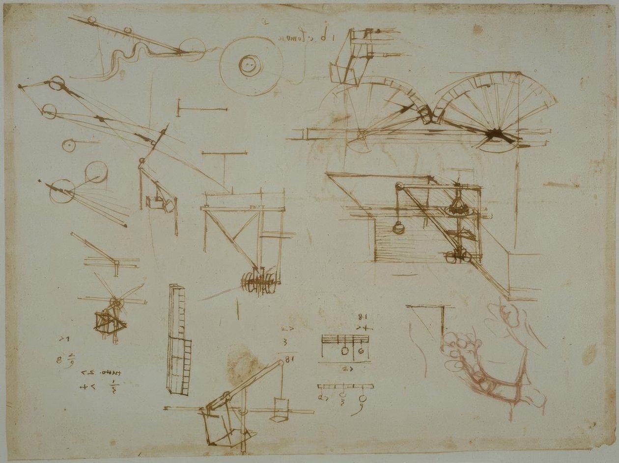 Mechanické studie od Leonardo da Vinci