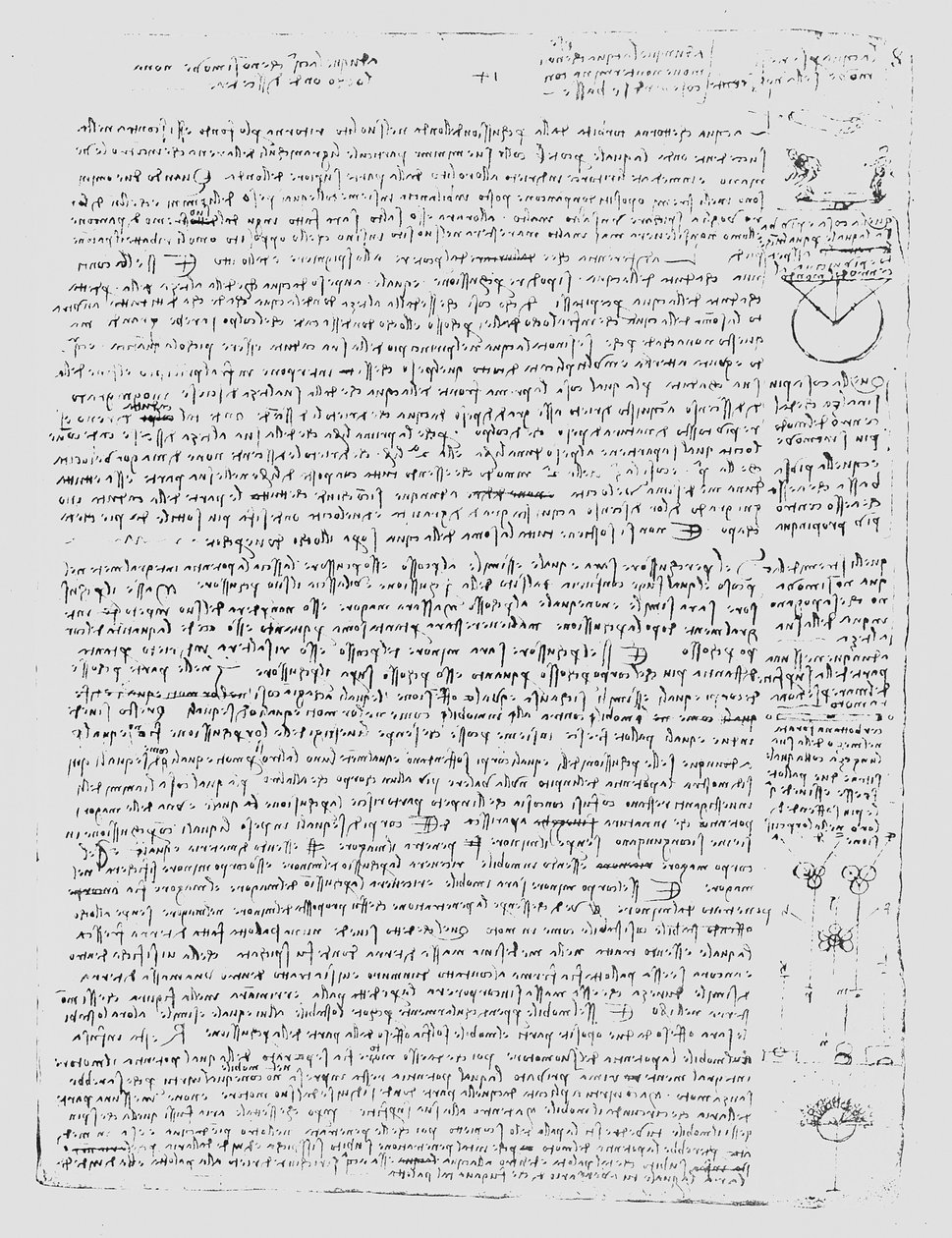 Stránka z Codexu Leicester, 1508-12 od Leonardo da Vinci
