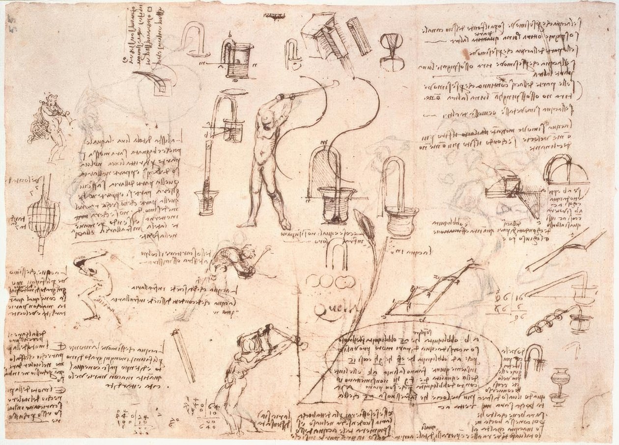 Studie proudění vody v potrubí ... od Leonardo da Vinci