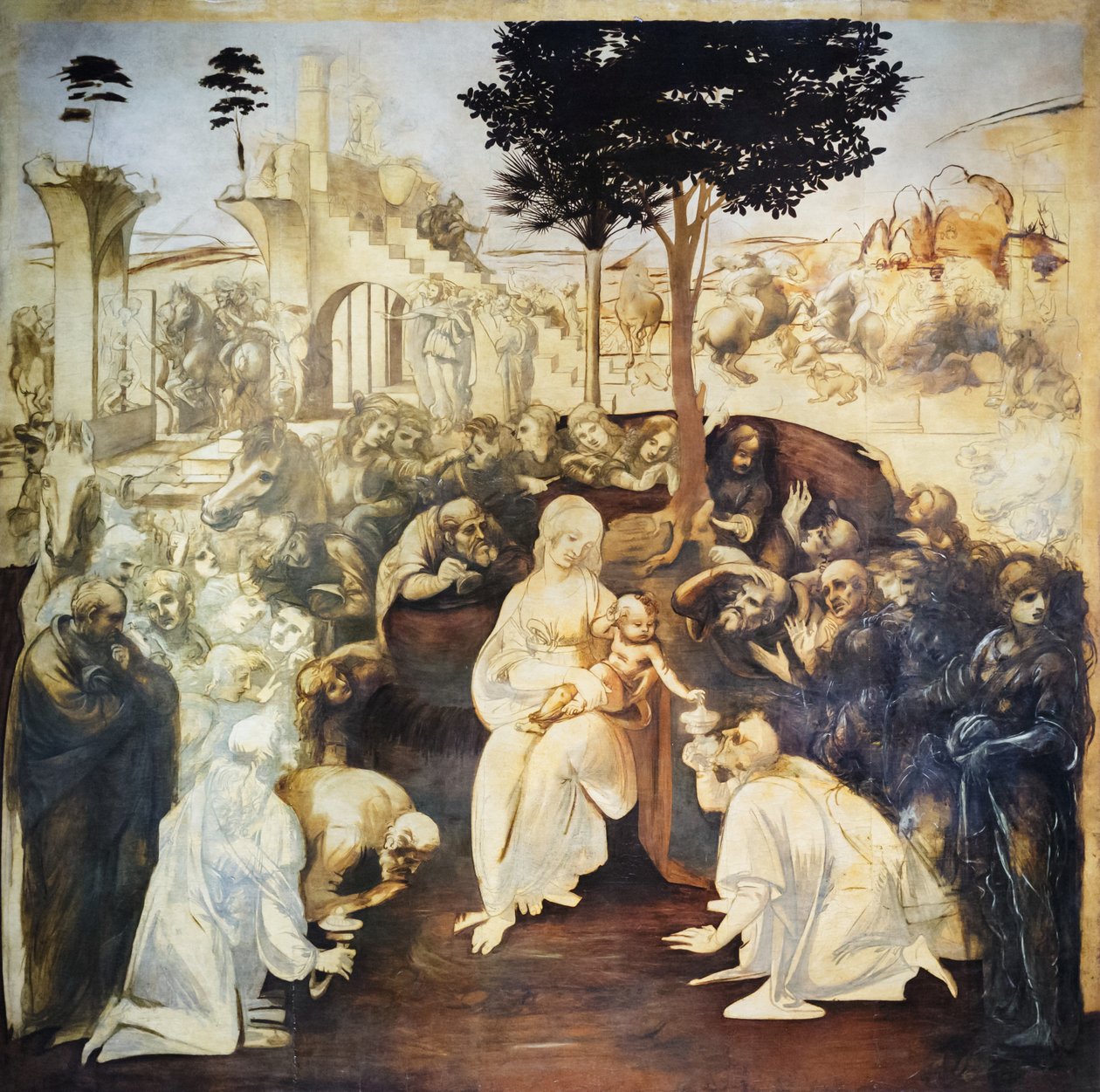 Klanění tří králů od Leonardo da Vinci