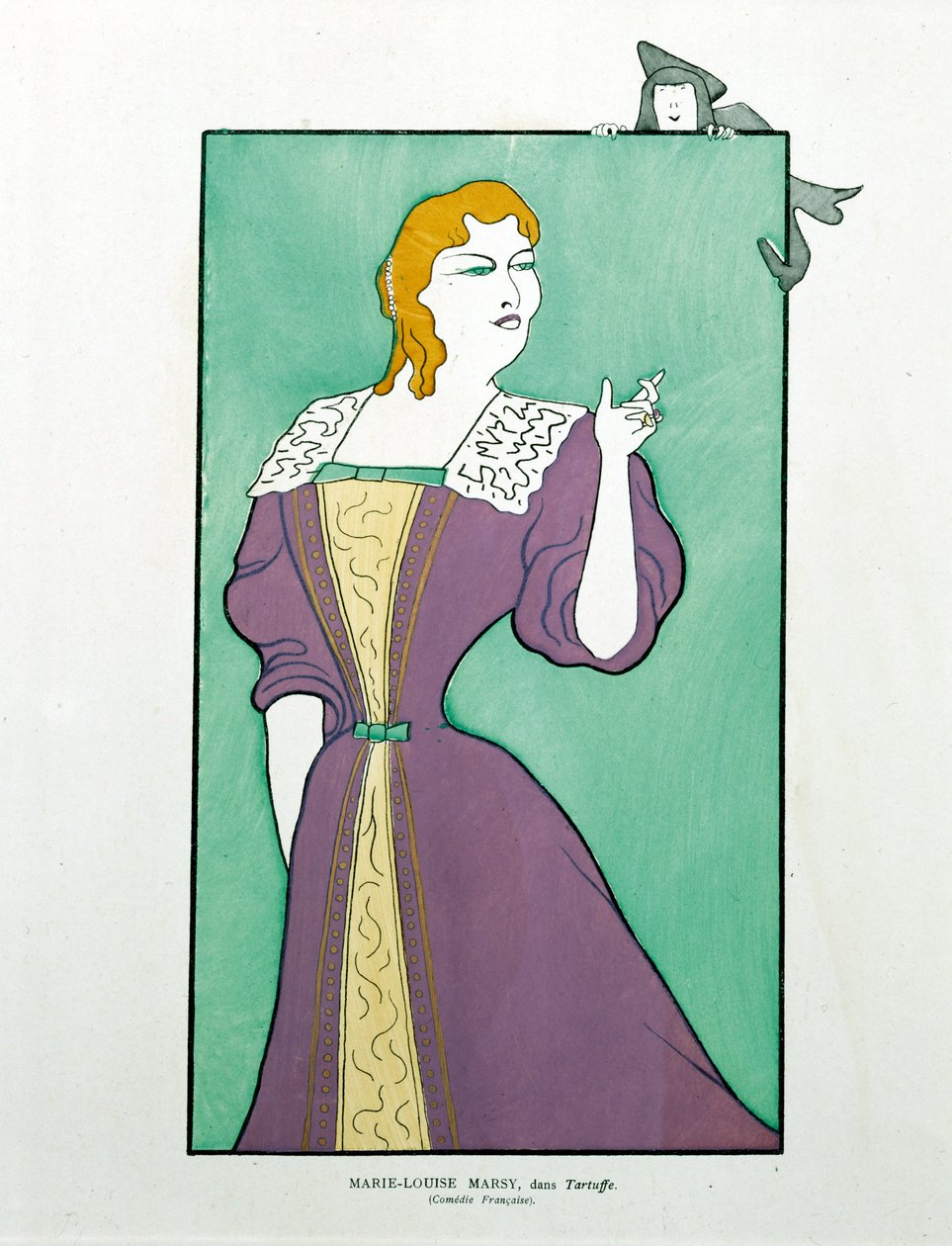 Marie-Louise Marsy v "Tartuffovi", karikatura od Leonetto Cappiello