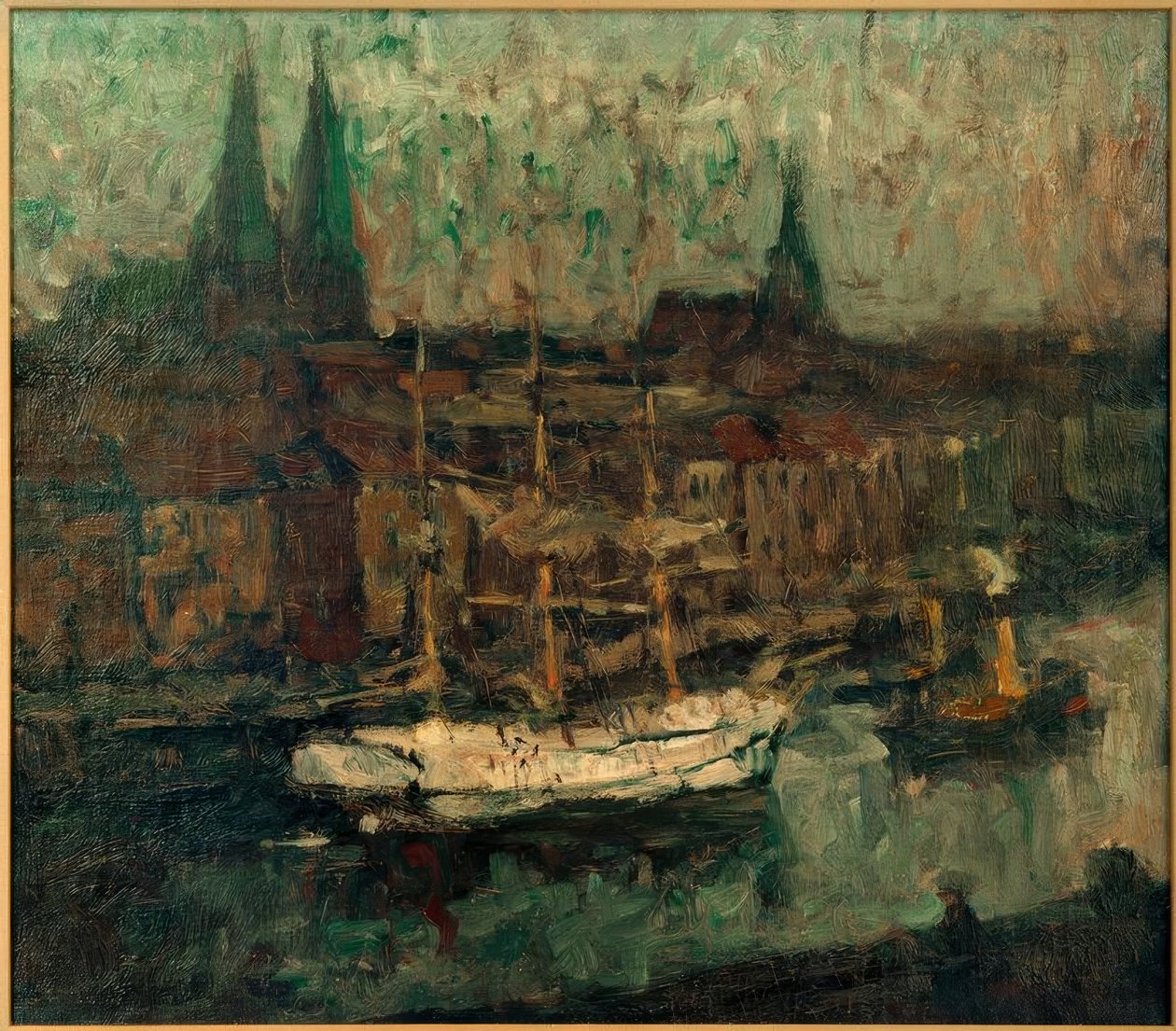 Barck v přístavu Lübeck od Leonhard Sandrock
