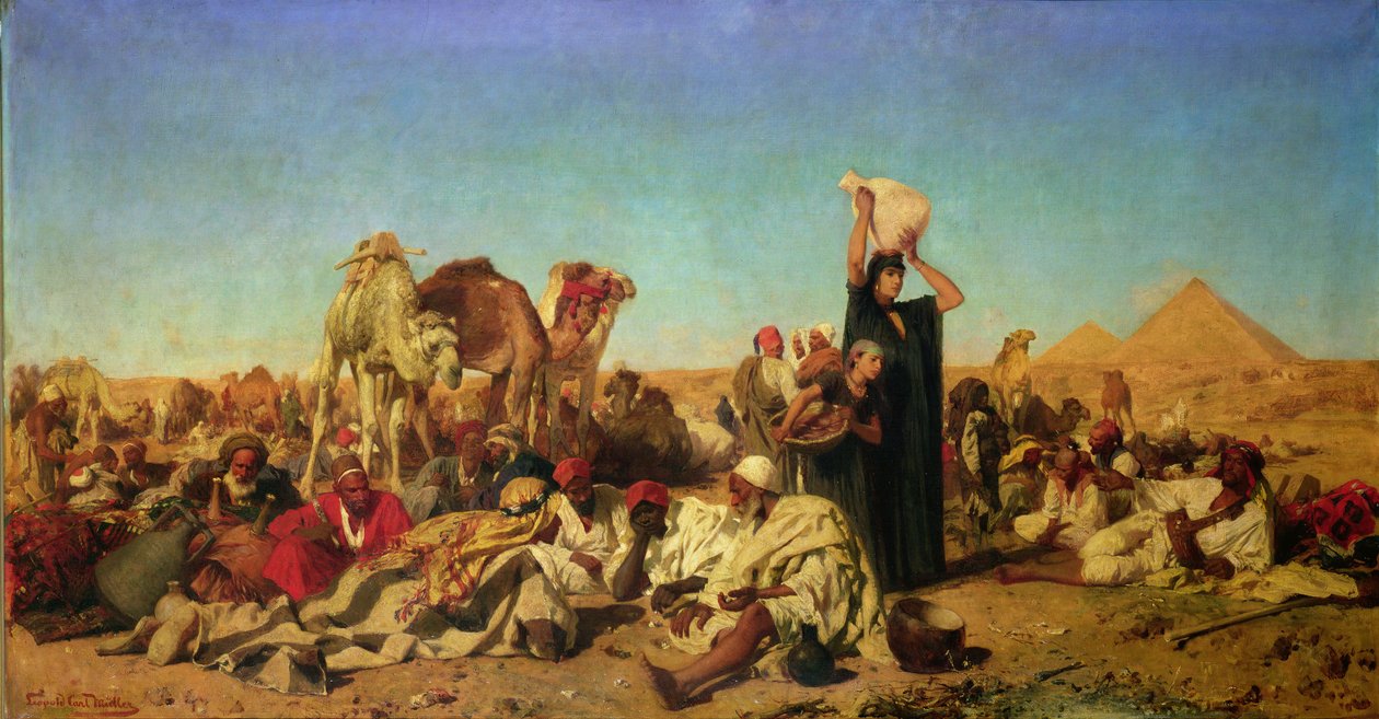 Egyptský tábor od Leopold Muller