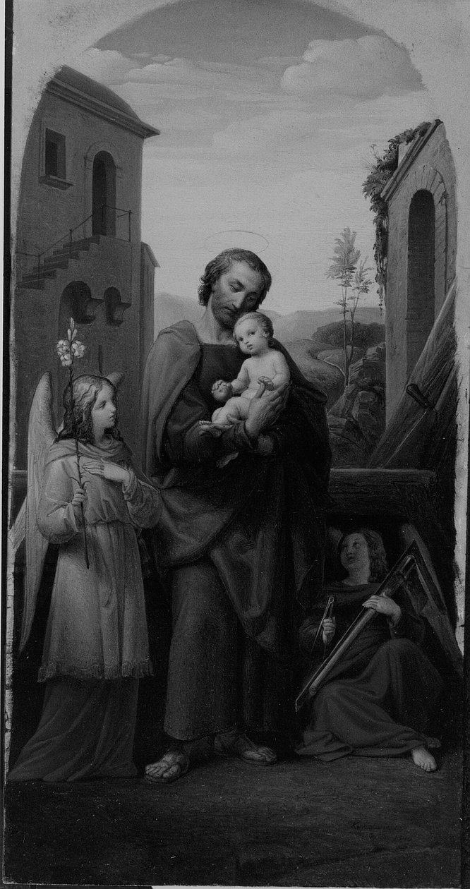 Svatý Josef s dítětem od Leopold Kupelwieser