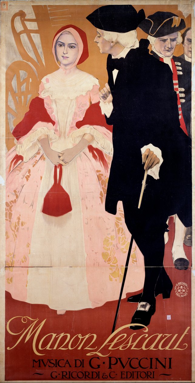 Manon Lescaut 1909 (plakát) od Leopoldo Metlicovitz