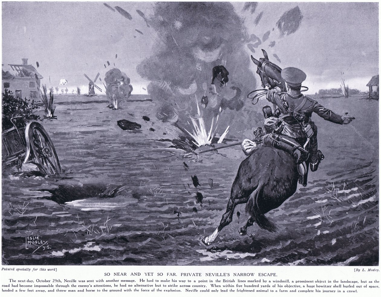 Tak blízko a přitom tak daleko. Vojín Nevilles úzký útěk v Ypres října 1914 od Leslie Mosley