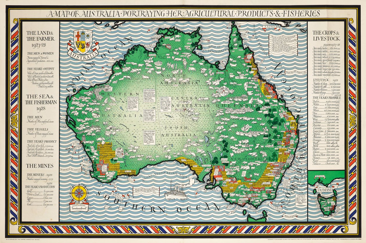 Mapa Austrálie od Leslie MacDonald Gill