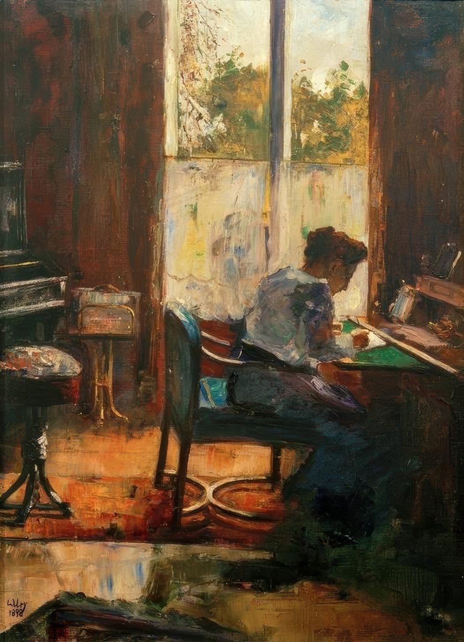 Žena u stolu od Lesser Ury
