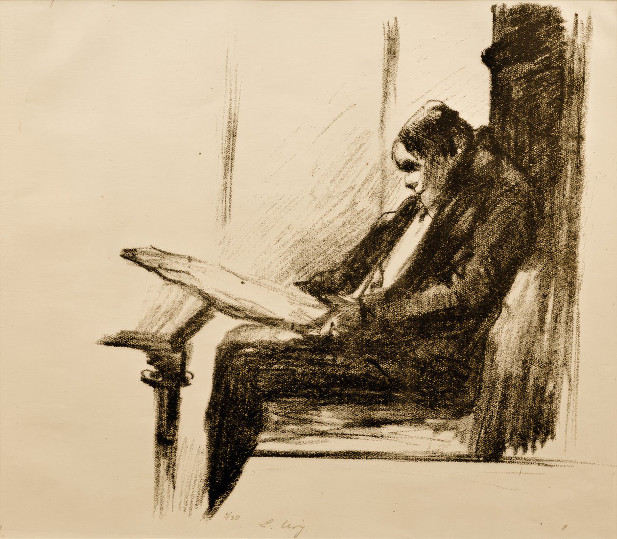 Čtenář novin od Lesser Ury