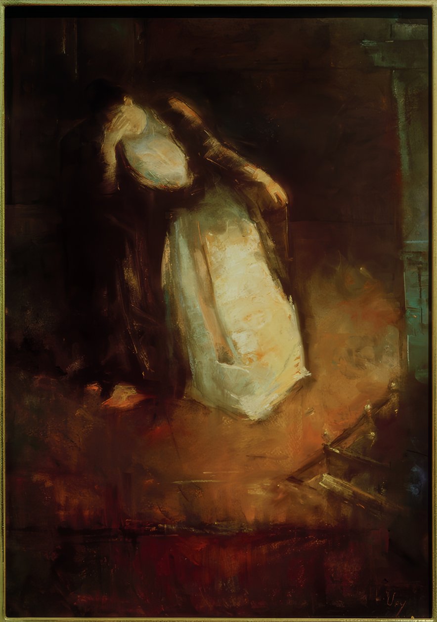 Žena u krbu (snění u krbu) od Lesser Ury