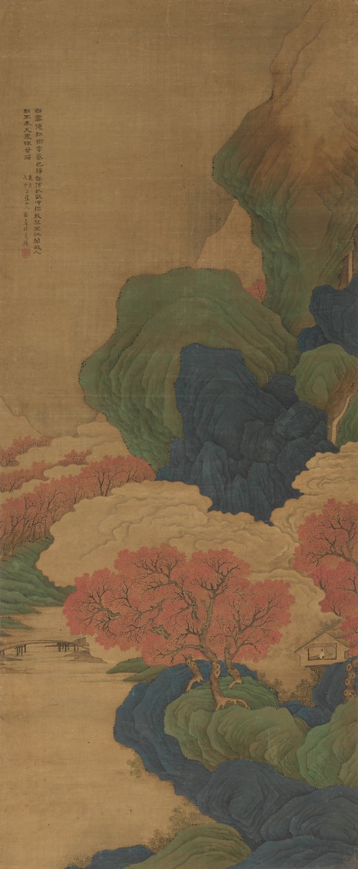 Bílé mraky a červené stromy, 1788. od Li Jian