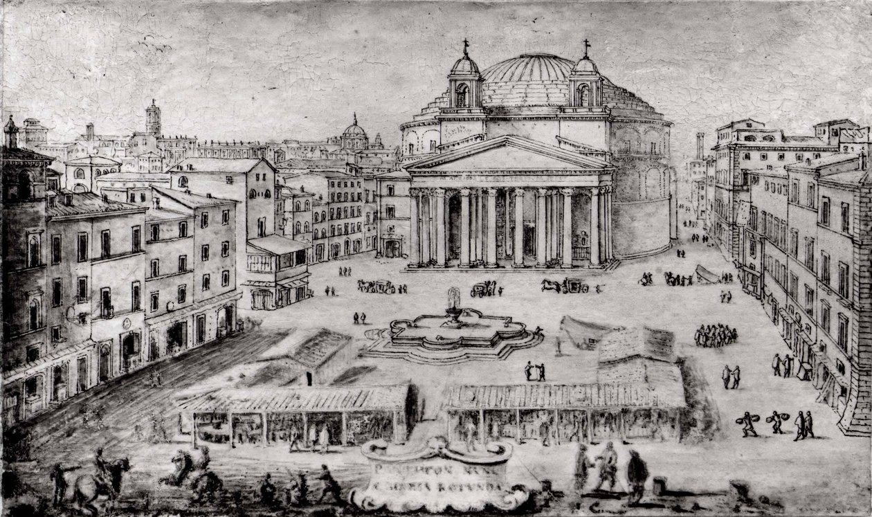 Pohled na Pantheon, Řím, počátek 70. let 17. století. od Lievin Cruyl
