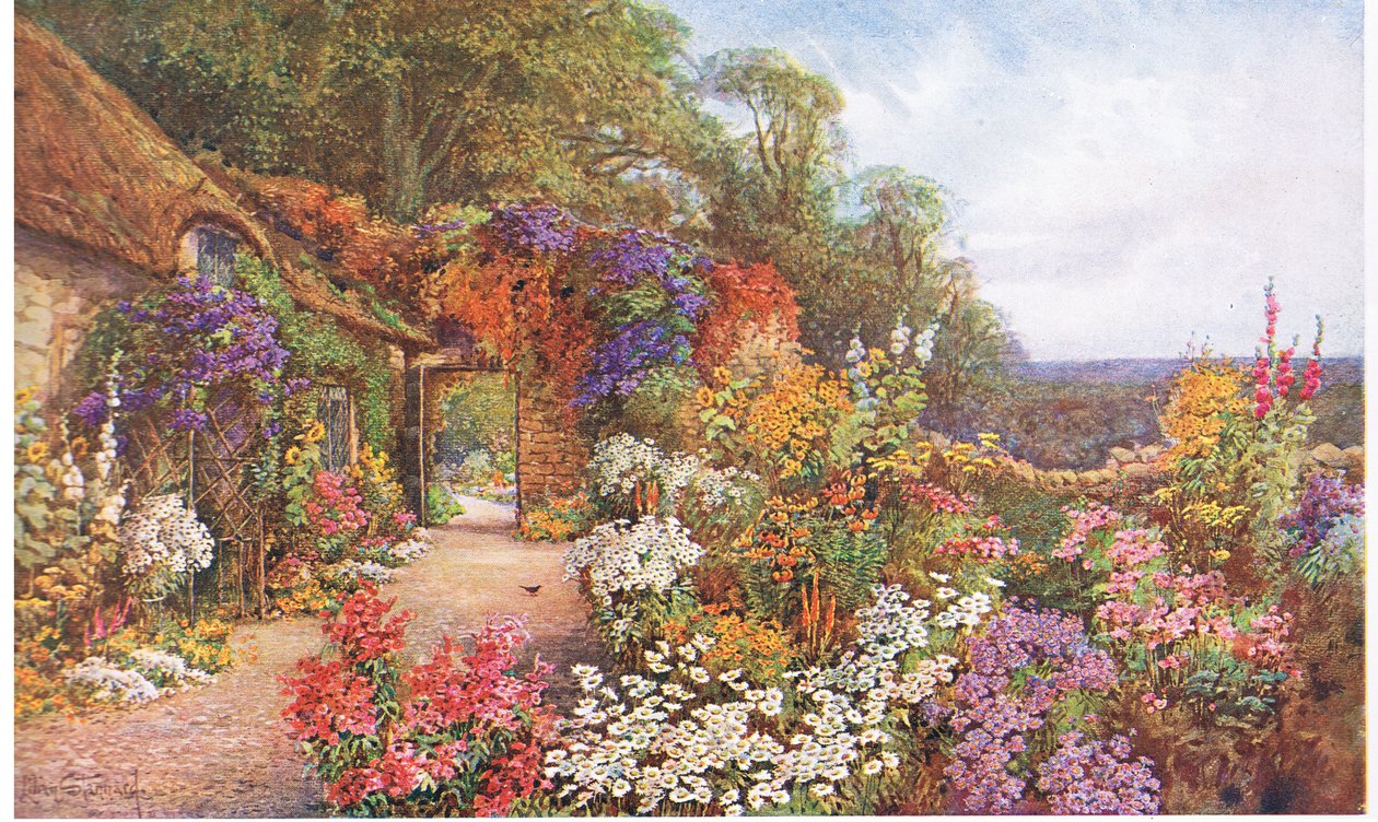 Stará zahrada, z The Gardens of England: In the Southern and Western Counties vydané The Studio, 1907 od Lilian Stannard