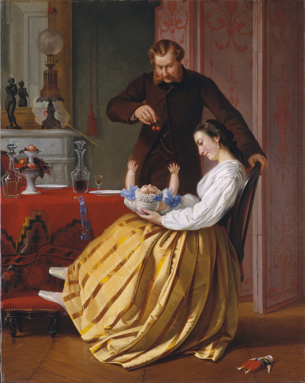 Conversation Piece, cca 1851-52 (olej na plátně) od Lilly Martin Spencer