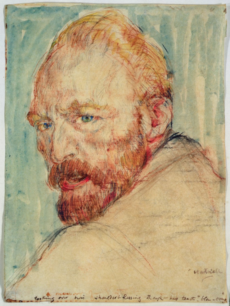 Portrét Van Gogha (akvarel na papíře) od Lily Blatherwick