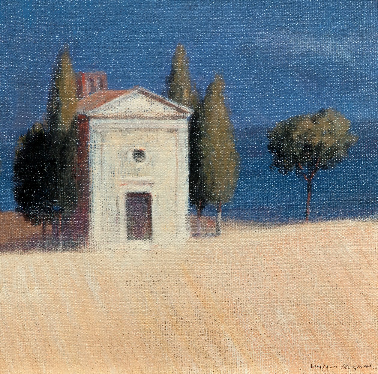 Kaple u Pienzy II, 2012 (akryl na plátně) od Lincoln Seligman