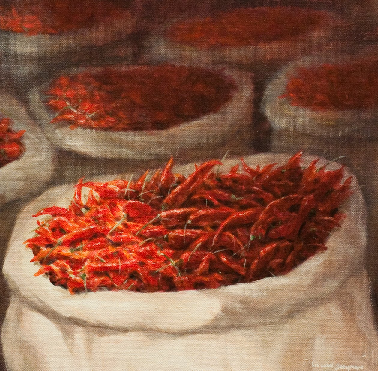 Chillis, 2010 (akryl na plátně) od Lincoln Seligman