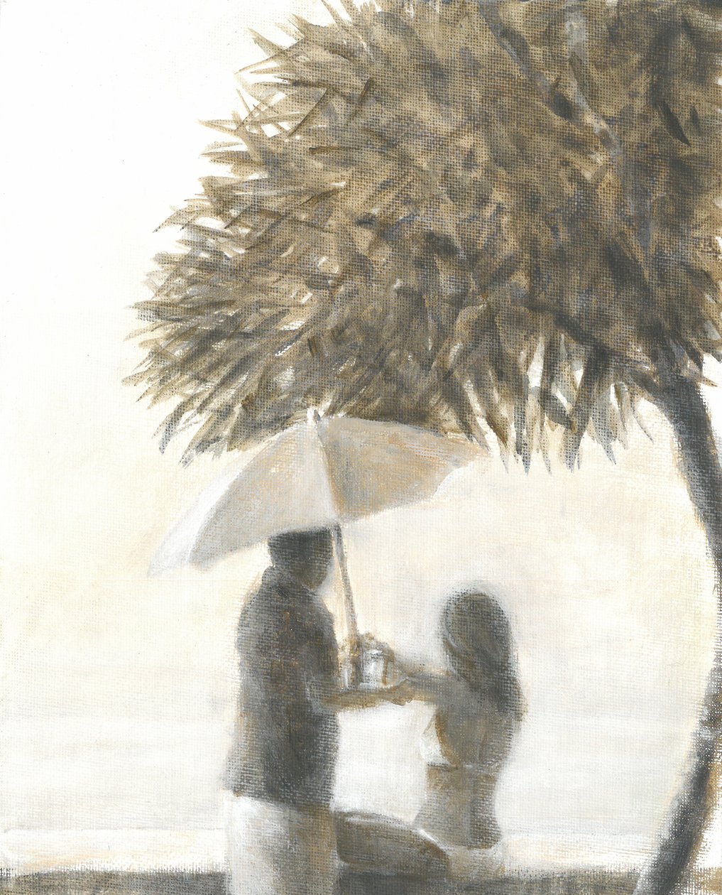 Drink Under a Tree, 2015 (akryl na plátně) od Lincoln Seligman