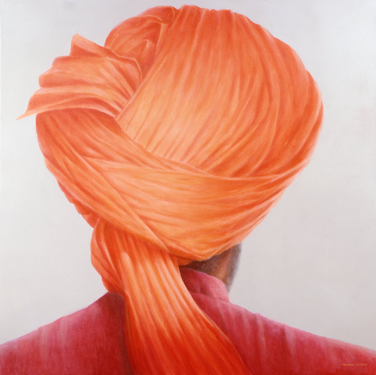 Šafránový turban od Lincoln Seligman