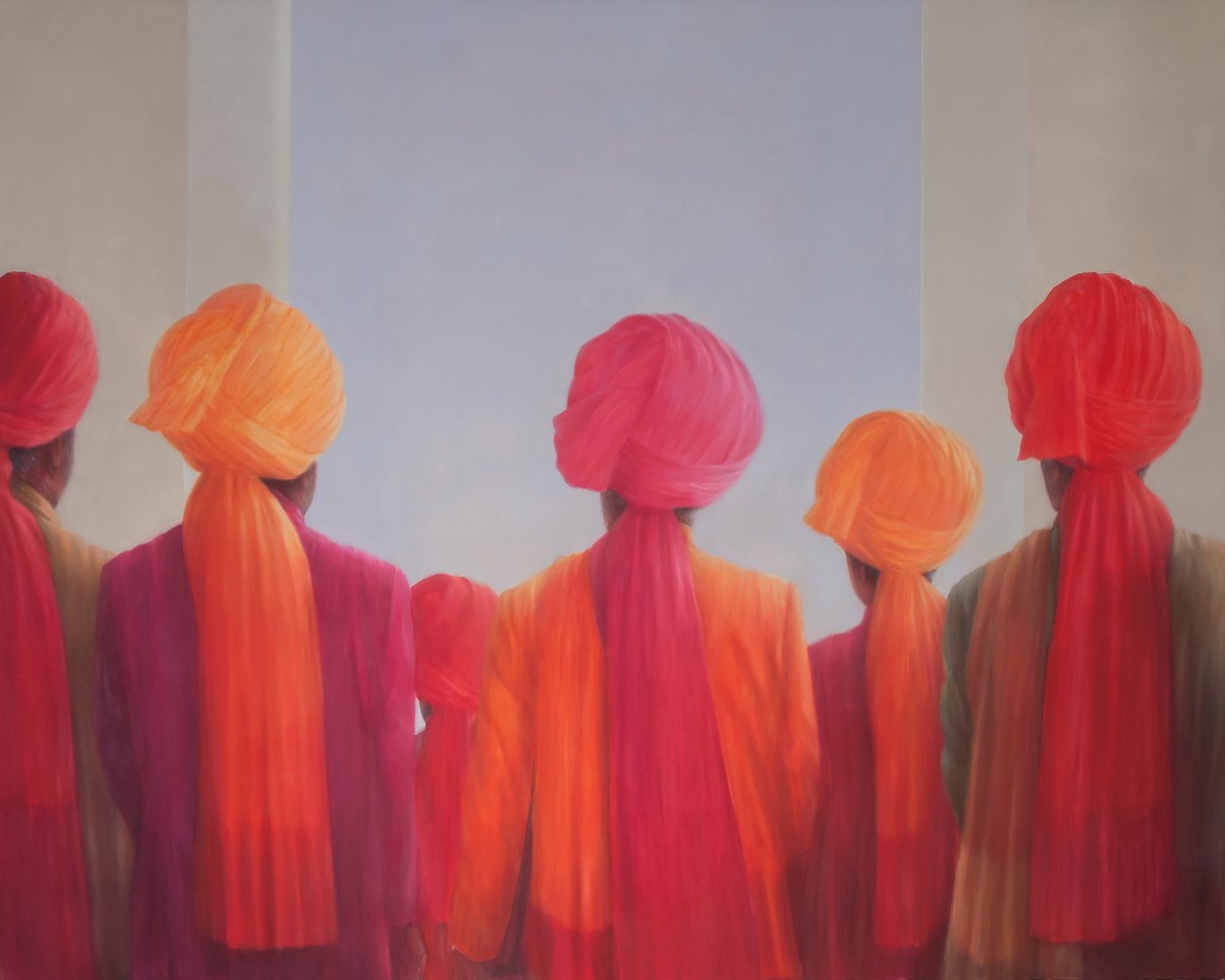 Turban Group, 2012 (akryl na plátně) od Lincoln Seligman