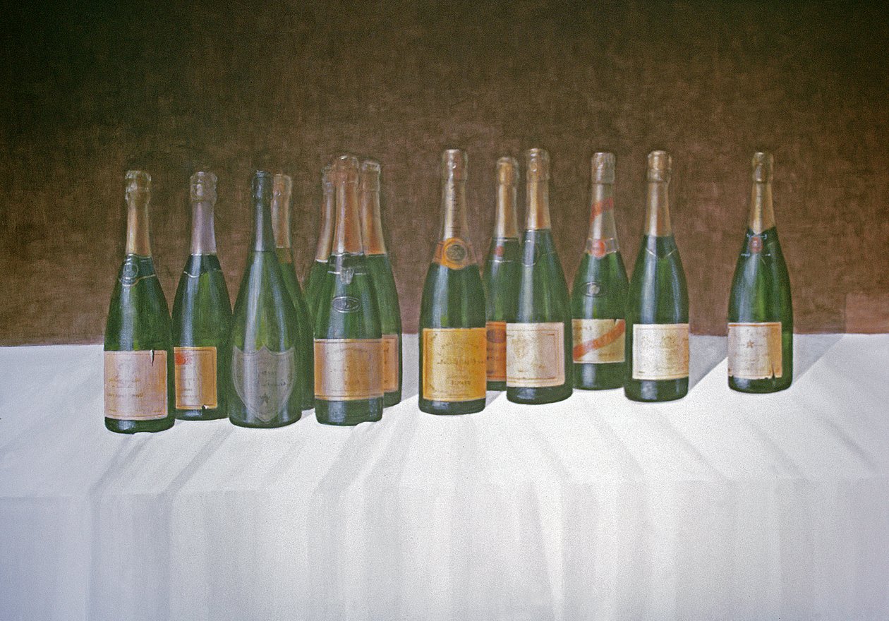 Winescape, Champagne, 2003 (akryl na plátně) od Lincoln Seligman