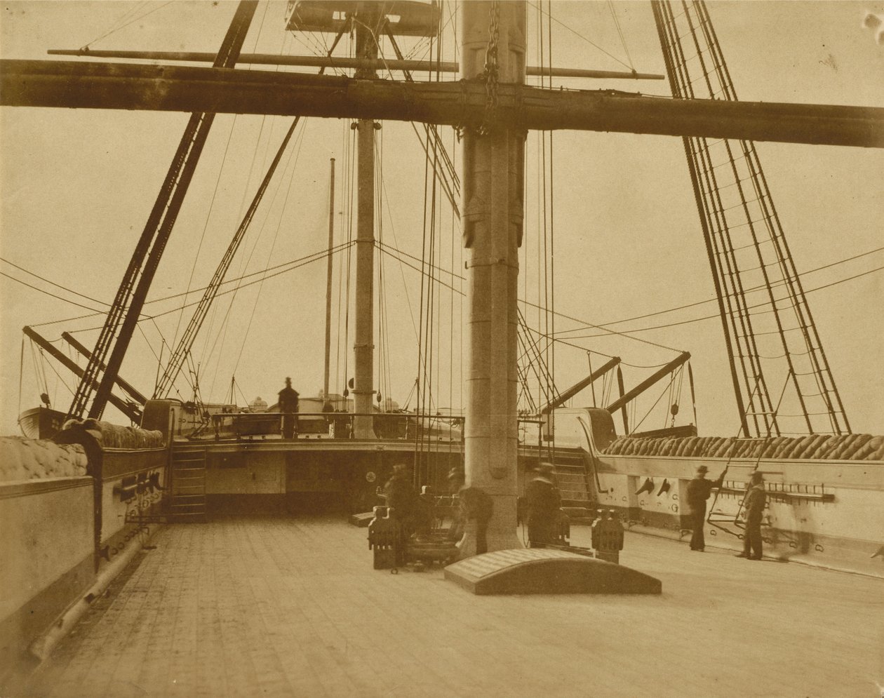 Paluba lodi HMS "Impregnable", 1852-1854 (foto) od Linnaeus Tripe