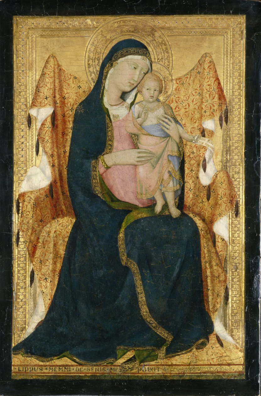 Trůnící Madonna s dítětem, cca 1340 (tempera na topolovém dřevě) od Lippo Memmi
