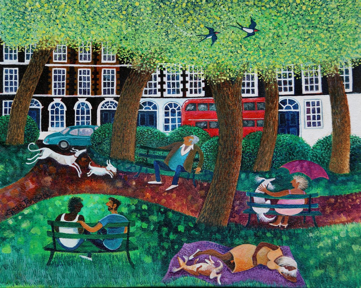 London Park, 2022 (akryl na plátně) od Lisa Graa Jensen
