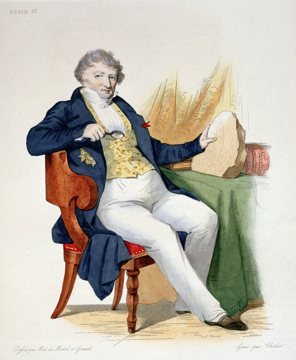 Georges Cuvier (1769-1832) ilustrace z Le Plutarque Francais od E. Mennecheta, ryl Chollet, 1835 od Lizinska Aimee Zoe de Mirbel