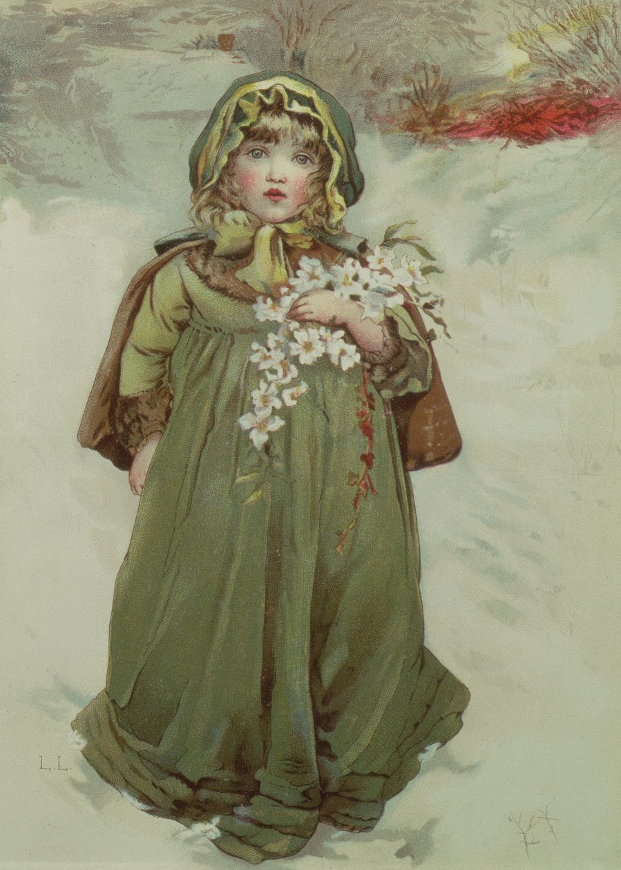 Frontispis z knihy Vánoční růže, 1880 od Lizzie Mack
