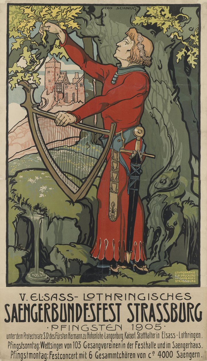 Festival zpěváků Saengerbundesfest Štrasburk, 1905. od Léo Schnug