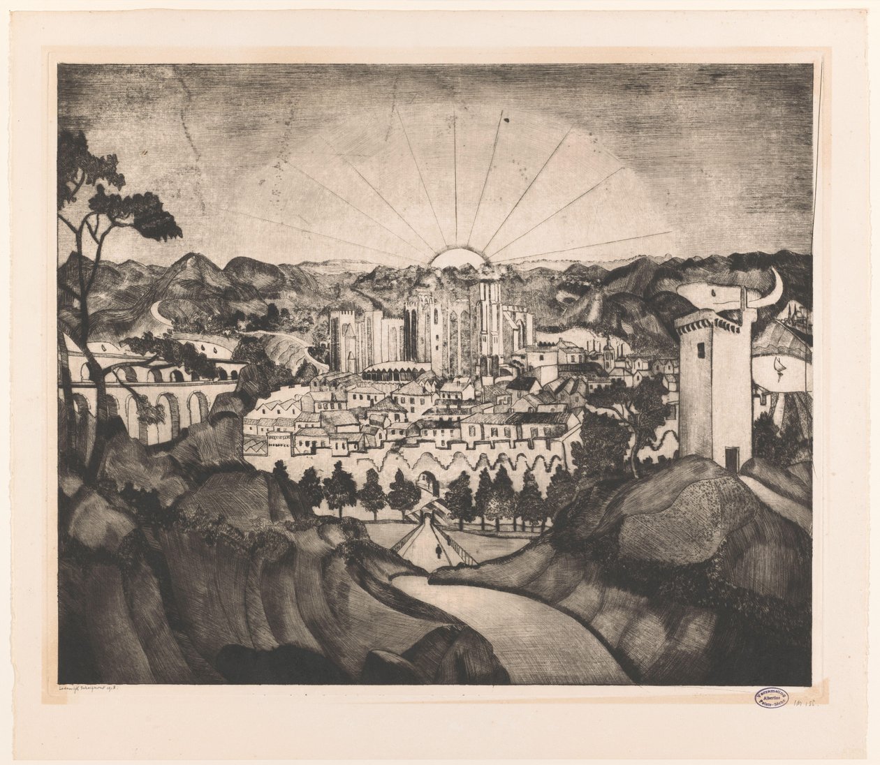Avignon (původní název) od Lodewijk Schelfhout (signed by artist)