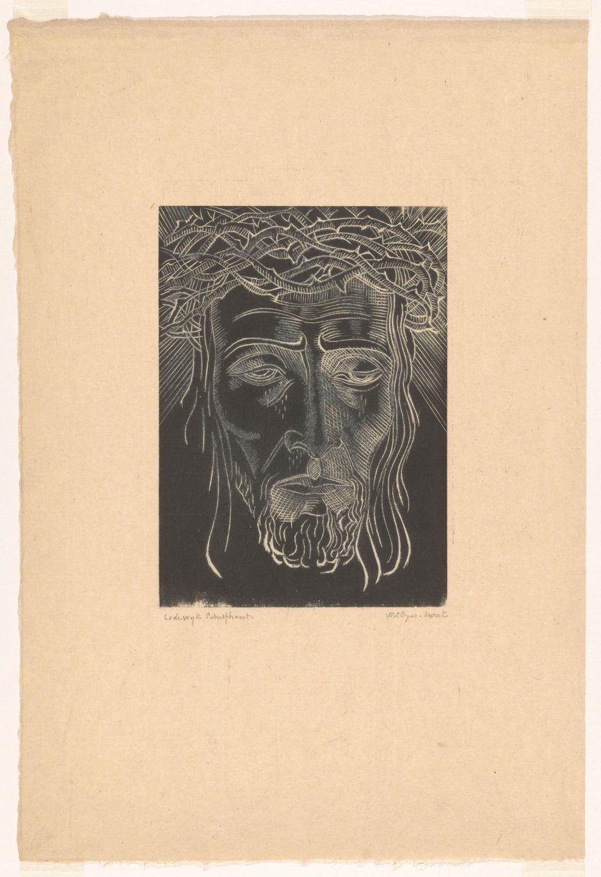 Kristus s trnovou korunou od Lodewijk Schelfhout (signed by artist)