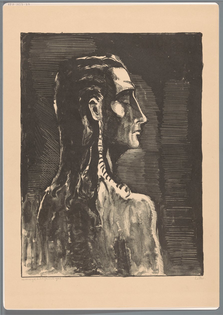 Postava se zavřenýma očima od Lodewijk Schelfhout (signed by artist)