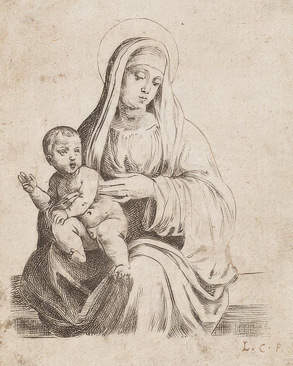 Krásná malá Madonna od Giacoma Francia od Lodovico Carracci