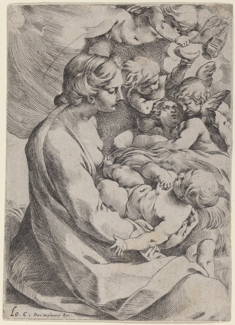 Madonna a dítě s anděly od Lodovico Carracci