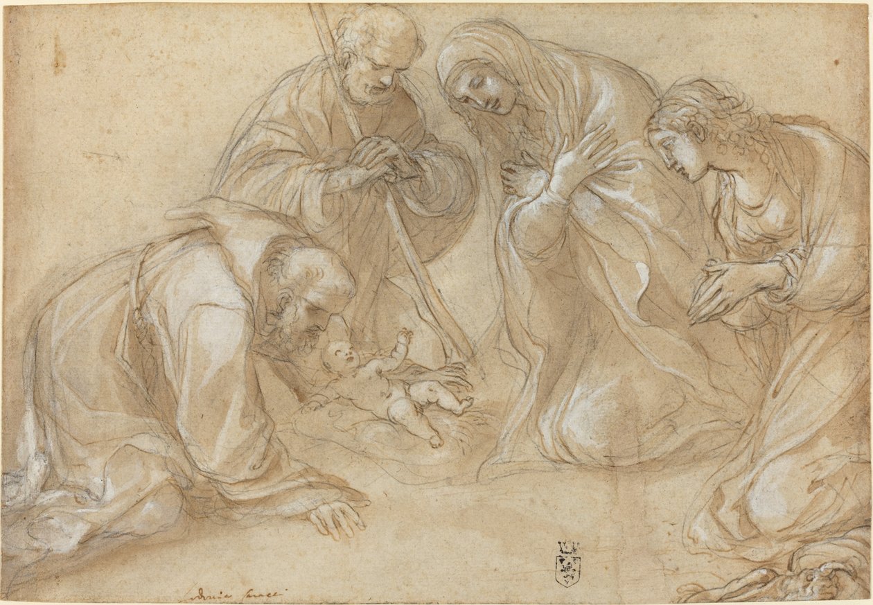 Narození Páně se svatými Františkem a Anežkou od Lodovico Carracci