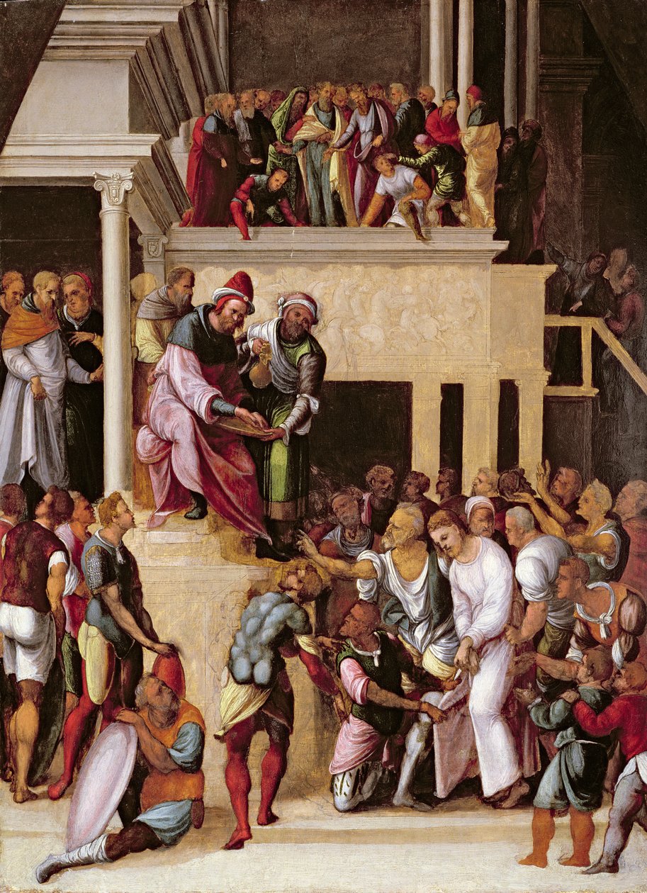 Kristus před Pilátem, kolem roku 1530 od Lodovico Mazzolino
