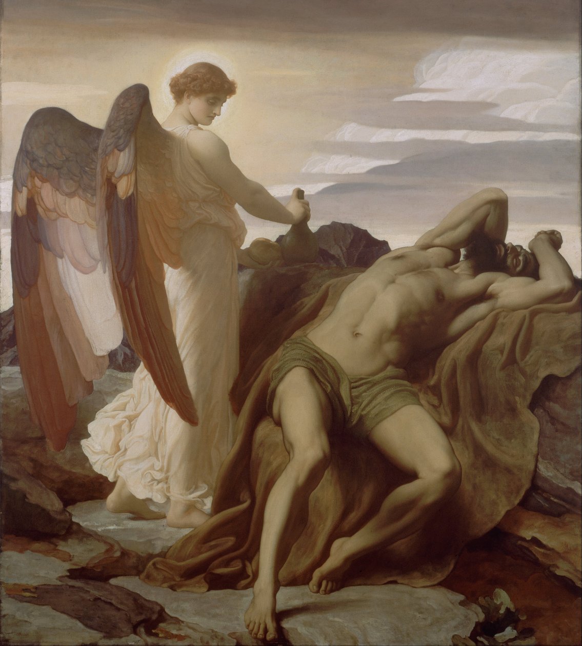 Elijah v divočině od Frederic Leighton