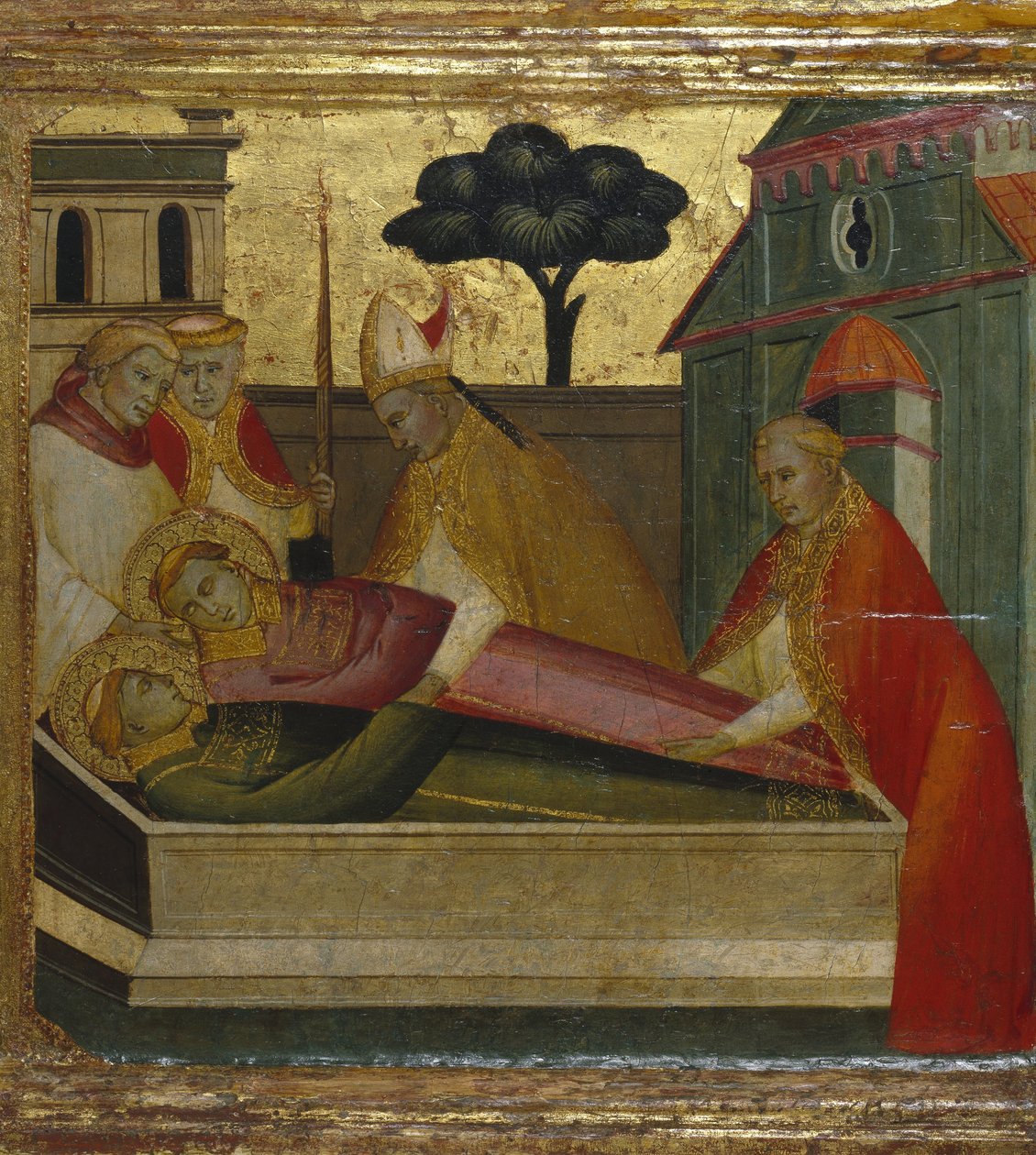 Svatý Vavřinec pohřben v hrobce Saint Stephens od Lorenzo di Niccolò