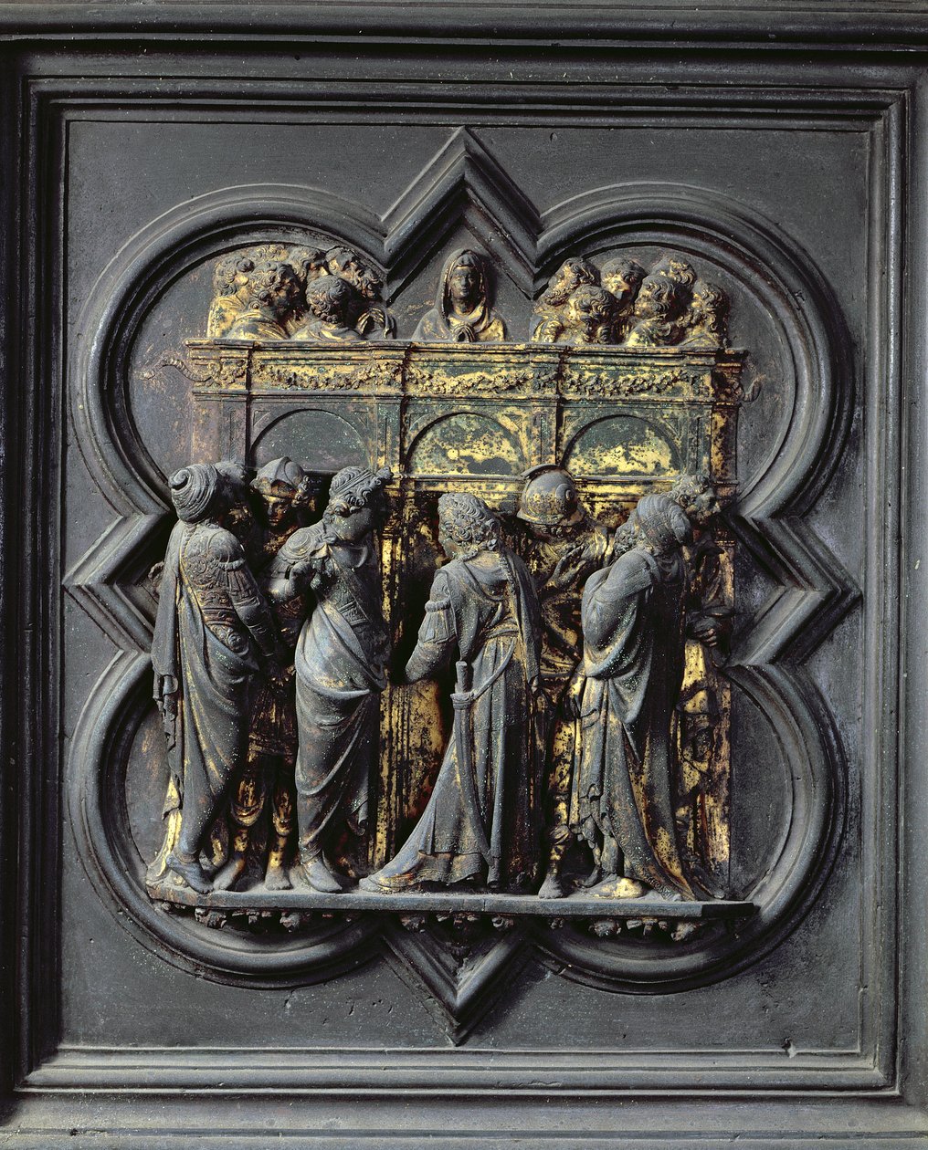 Letnice, dvacátý panel Severních dveří baptisteria San Giovanni, 1403-24 (bronz) od Lorenzo Ghiberti