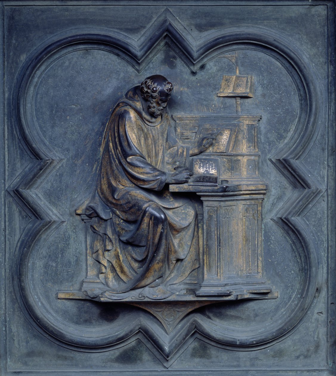 Svatý Jeroným, panel F severních dveří baptisteria San Giovanni, 1403-24 (bronz) od Lorenzo Ghiberti