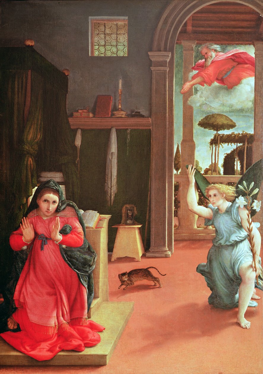 Zvěstování, kolem 1534-35 od Lorenzo Lotto