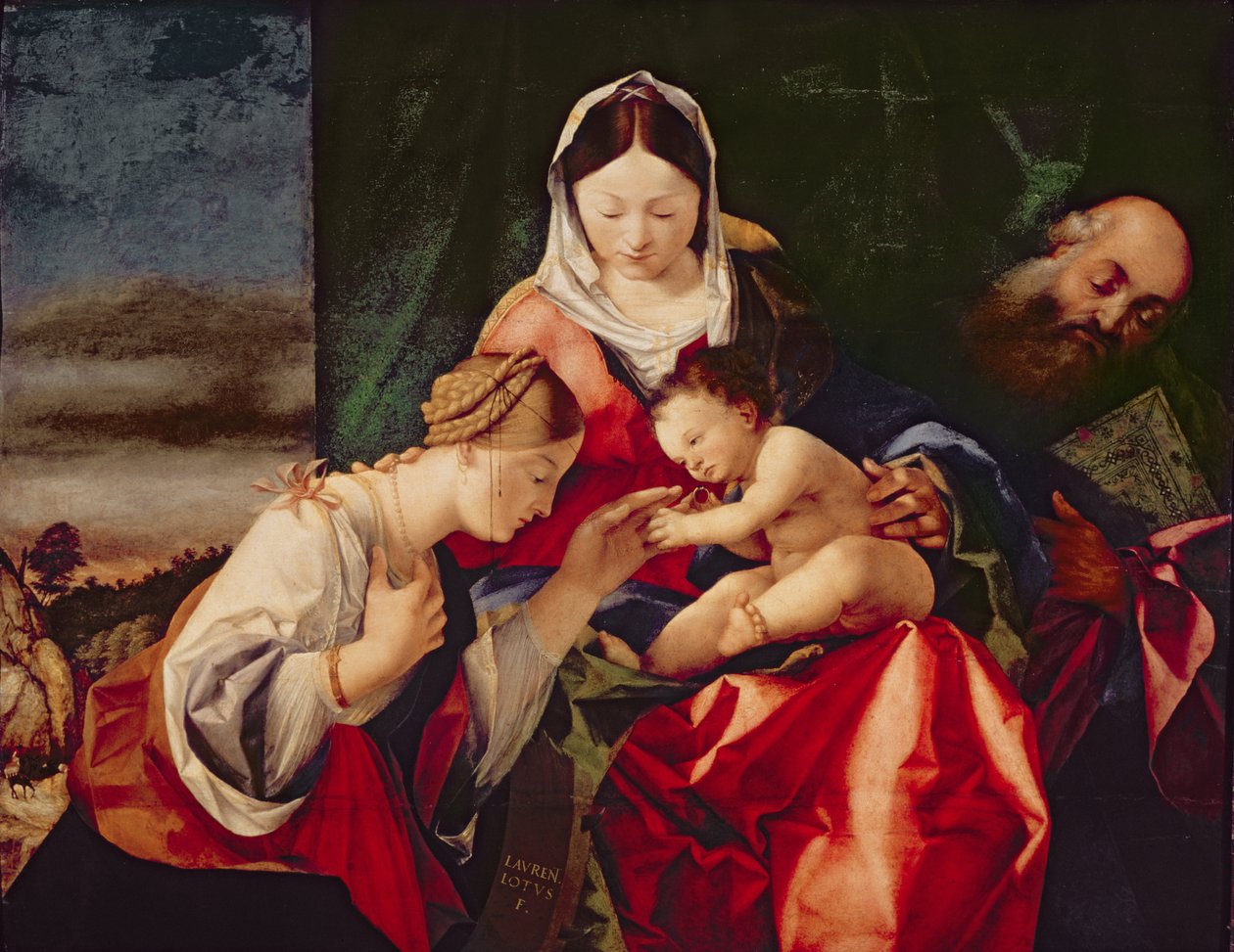 Mystická svatba svaté Kateřiny, 15058 od Lorenzo Lotto