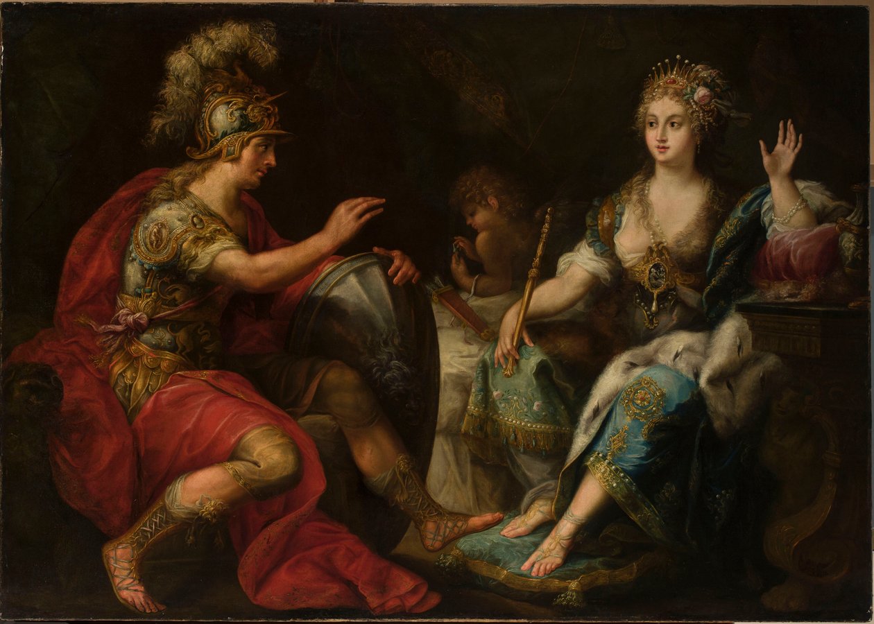 Aeneas a Dido (olej na plátně) od Lorenzo Pasinelli