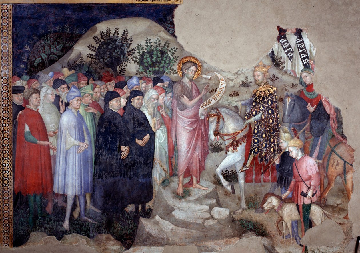 Kázání svatého Jana Křtitele (Fresco od Lorenzo Salimbeni