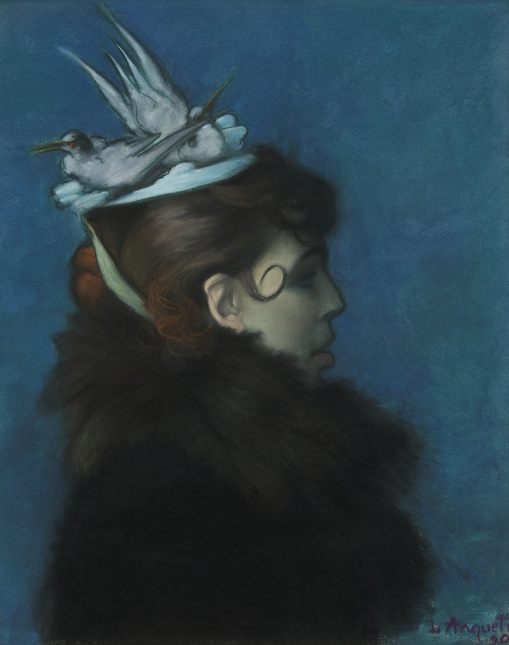 Elegantní s ptáky, 1890 od Louis Anquetin